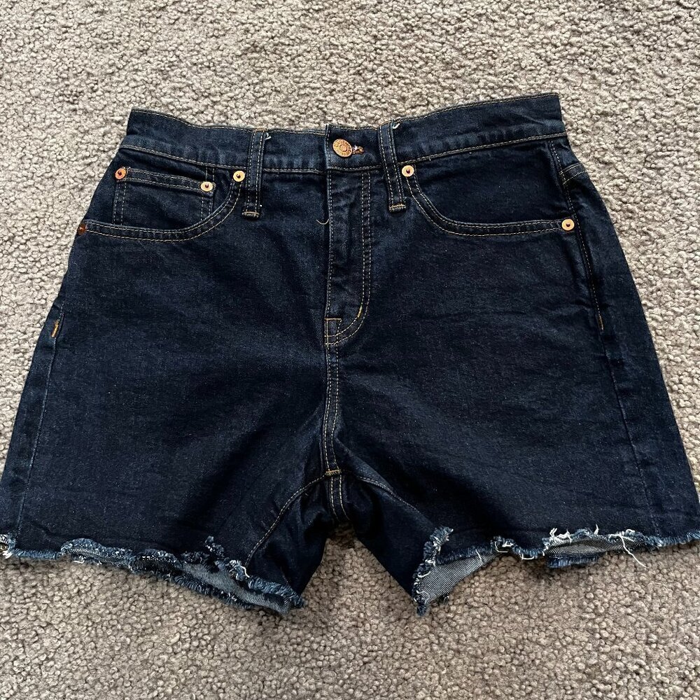MADEWELL High Rise Denim Cut Off Shorts - Dark Wash - EUC - Size 26